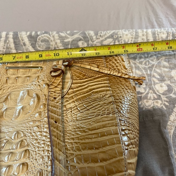 Brahmin Lena Purse crocodile embossed leather satchel tan beige brown - Picture 8 of 9